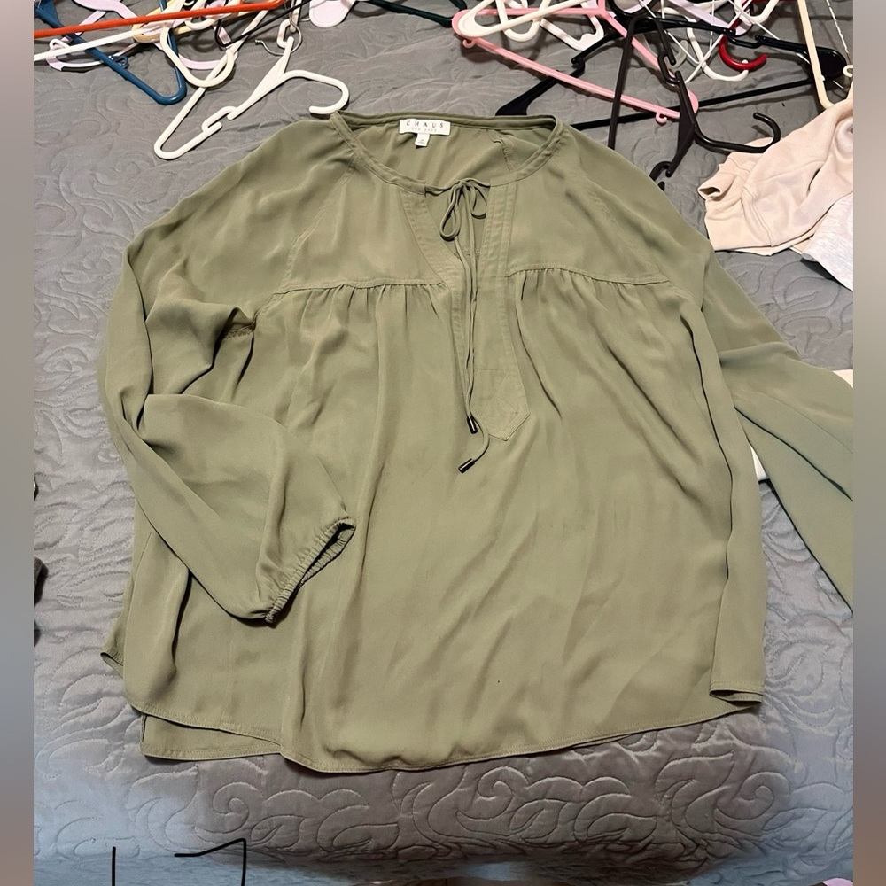 Green Chaus Blouse